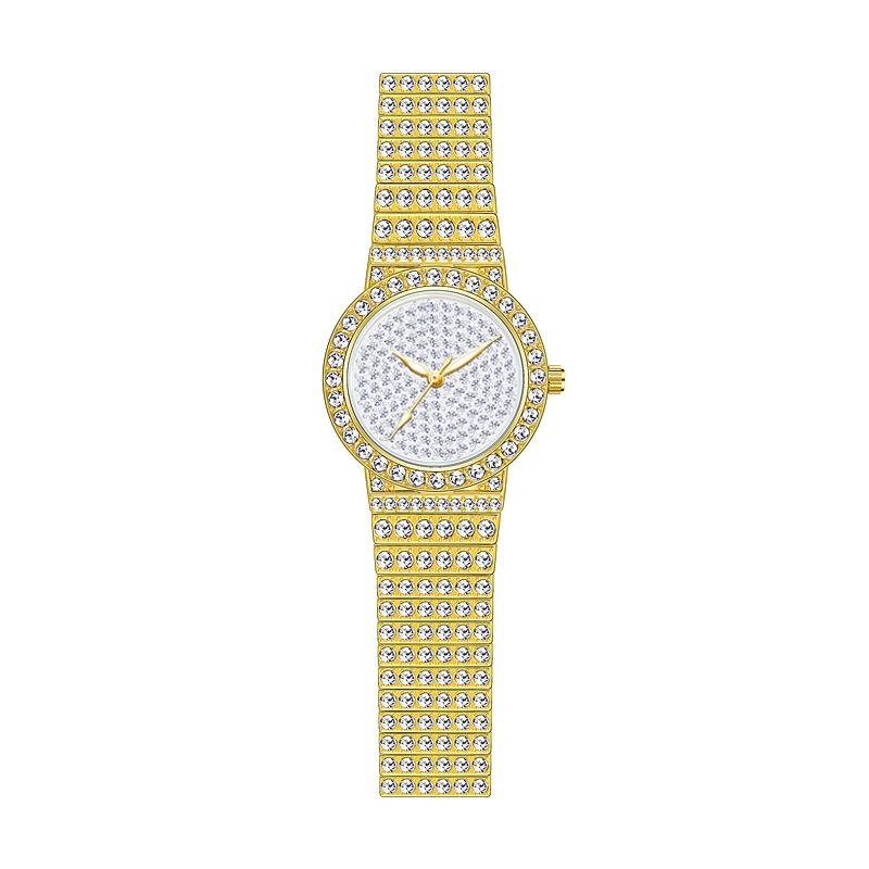 Starry Diamond Chain Women Wrist Watch - Golden Scale Surface