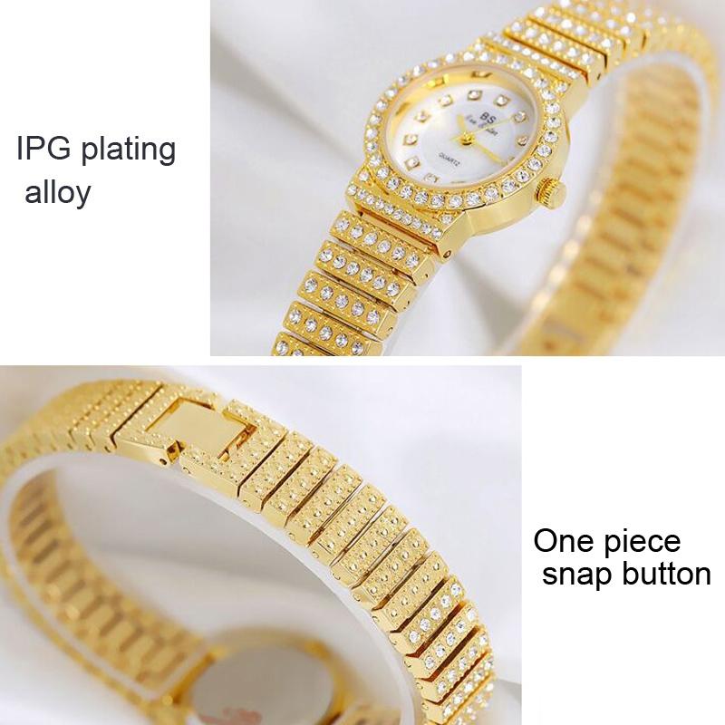Starry Diamond Chain Women Wrist Watch - Golden Scale Surface 5