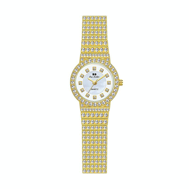 Starry Diamond Chain Women Wrist Watch - Golden Scale Surface 12
