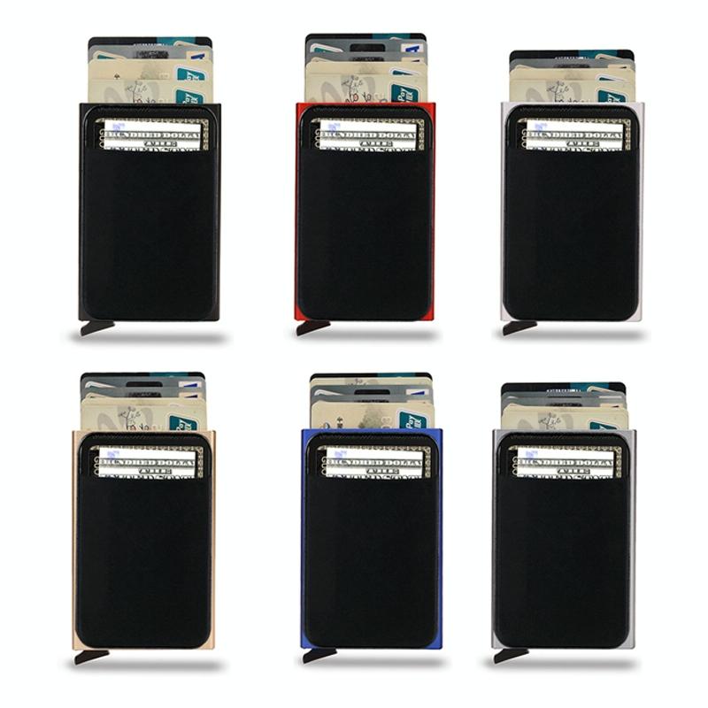 Metal Rfid Card Holder Wallet - Compact Design - Gold 5