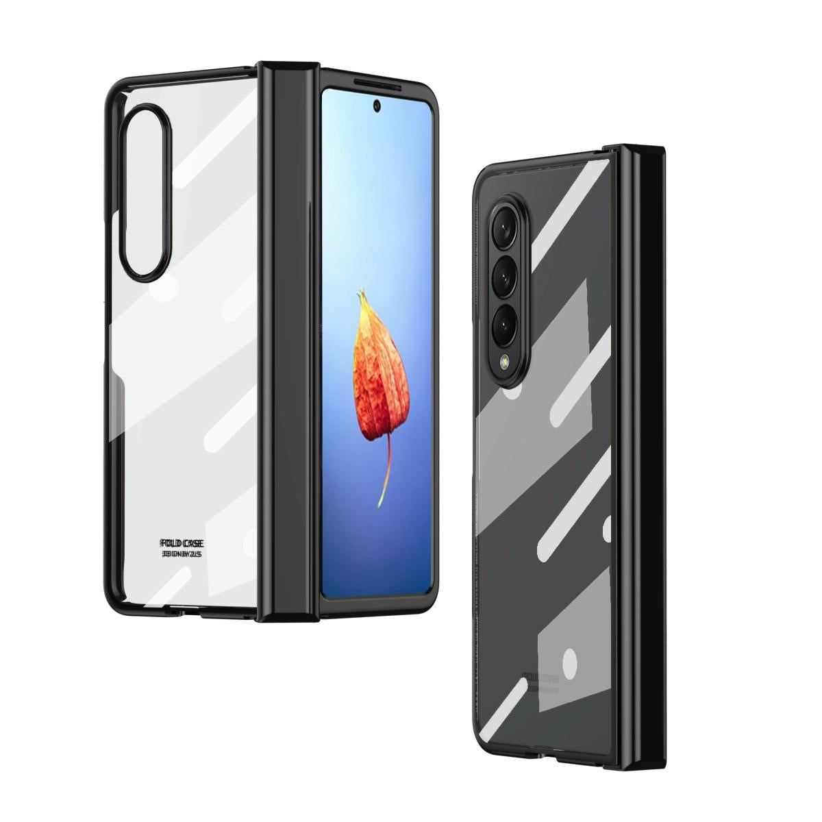 For Samsung Galaxy Z Fold4 5G Samsung Fold 4 Full Body Hinge Case - Electroplated - Transparent 9