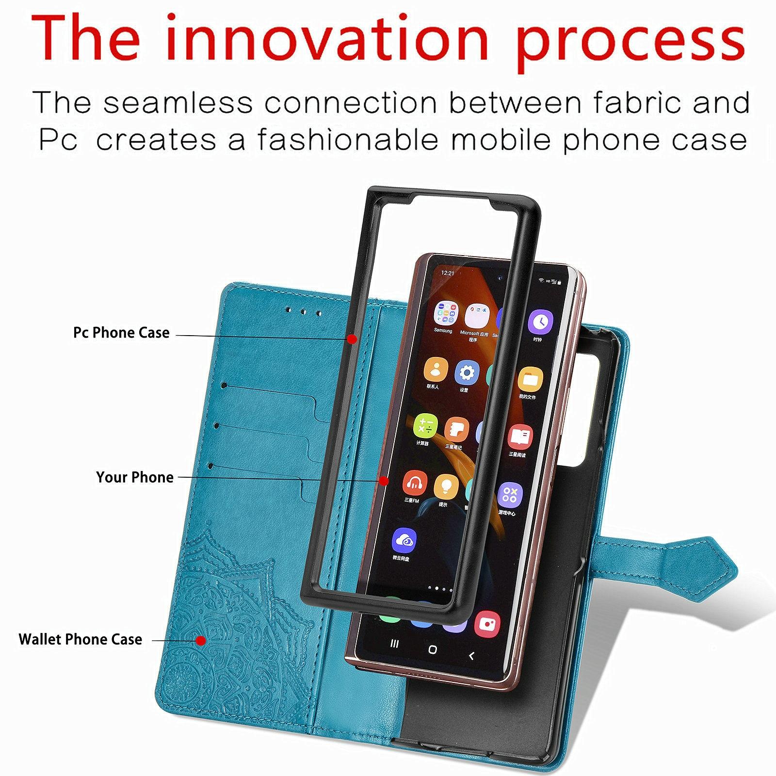 For Samsung Galaxy Z Fold4 5G Embossed Mandala Leather Phone Case - Purple 6