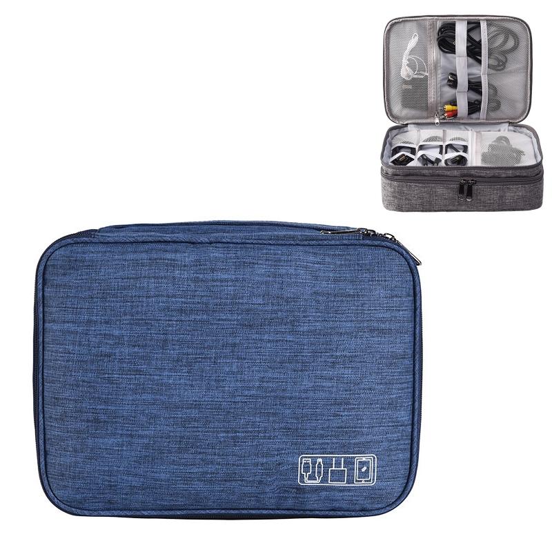 5-inch Digital Earphone Storage Bag - Multifunctional - Lake Blue 14