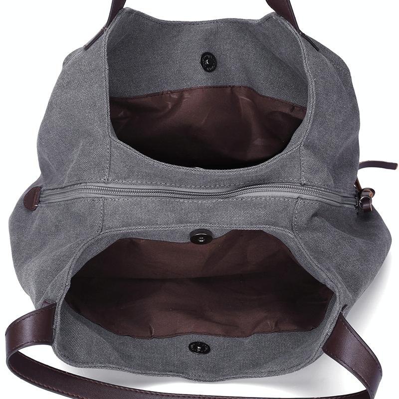 Retro Art Lady Shoulder Bag - Simple & Chic Beige - Black 5