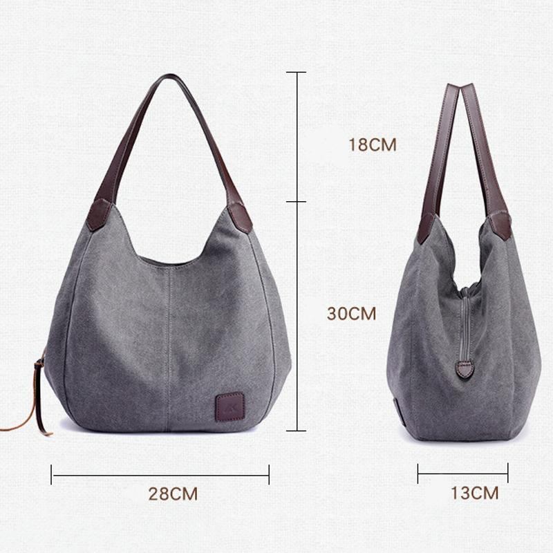 Retro Art Lady Shoulder Bag - Simple & Chic Beige - Black 8
