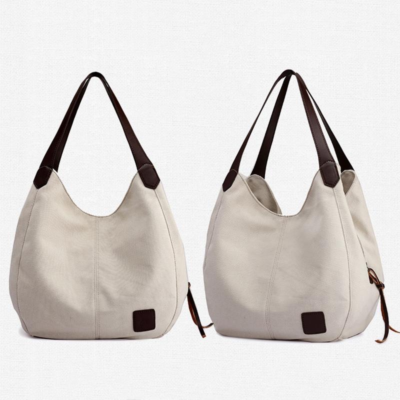 Retro Art Lady Shoulder Bag - Simple & Chic Beige - Black 14