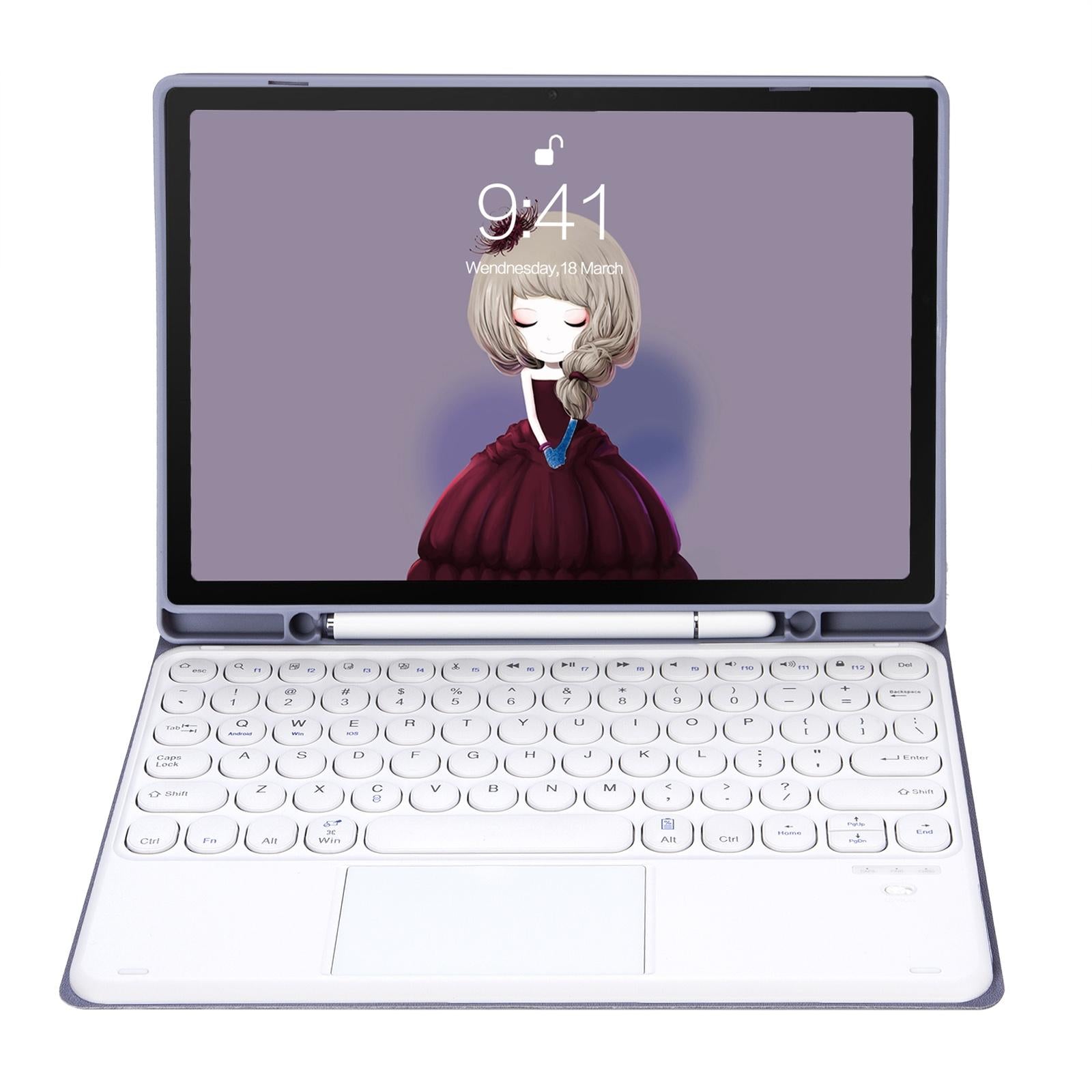 Detachable Bluetooth Keyboard Leather Case For Ipad Air 4 / 5 With Touch Control And Skin Feel Texture - Purple 15