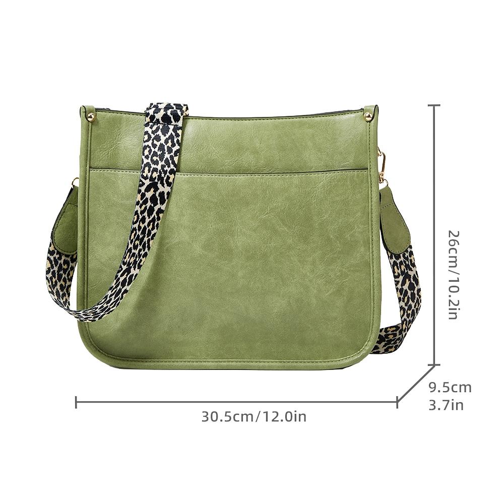 Leopard Print Waterproof Crossbody Tote Bag - Khaki 9
