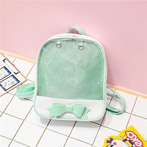 Mini Clear Kids Backpack with Bow - Perfect for School - Black