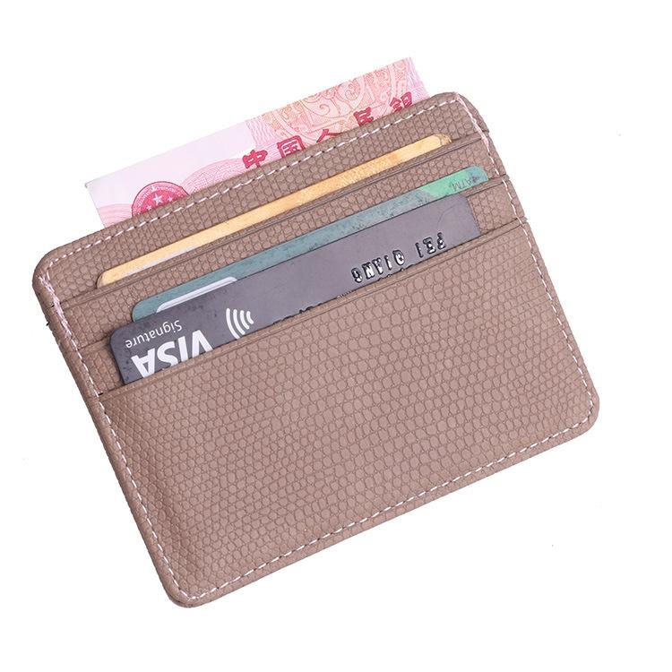 Pu Rfid Card Holder with Lizard Pattern - Red