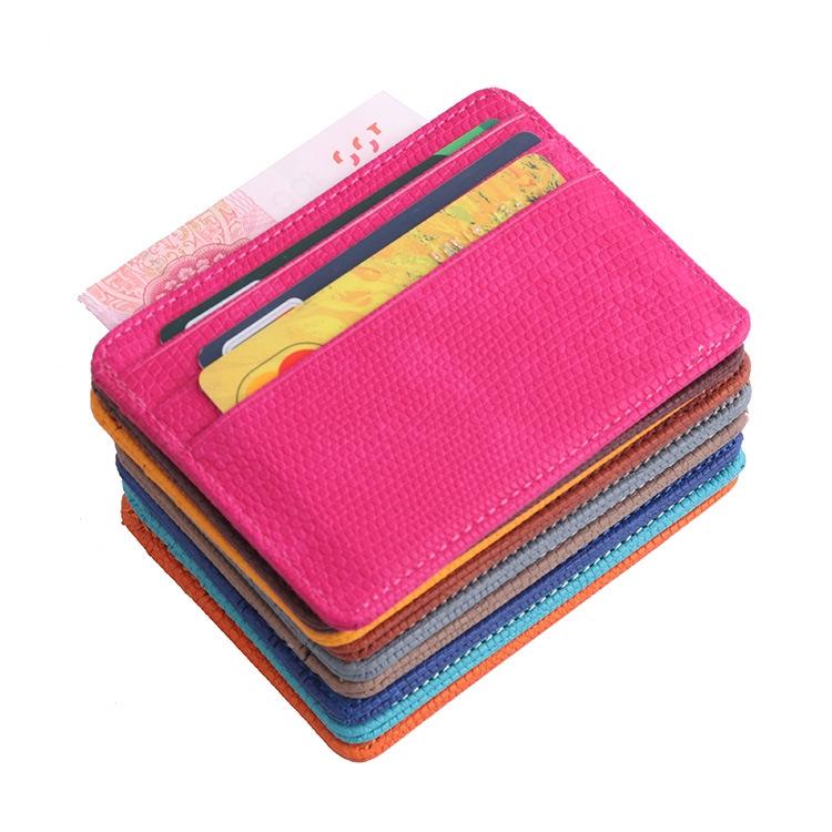 Pu Rfid Card Holder with Lizard Pattern - Red 7