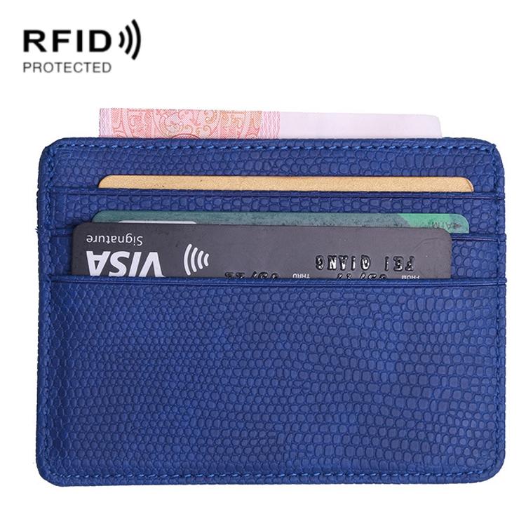 Pu Rfid Card Holder with Lizard Pattern - Red 8