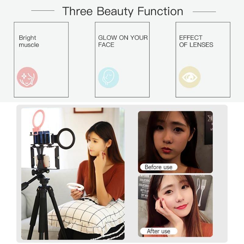 Xj18 Live Self-timer Led Fill Light - Perfect for Live Streaming - Pink 6