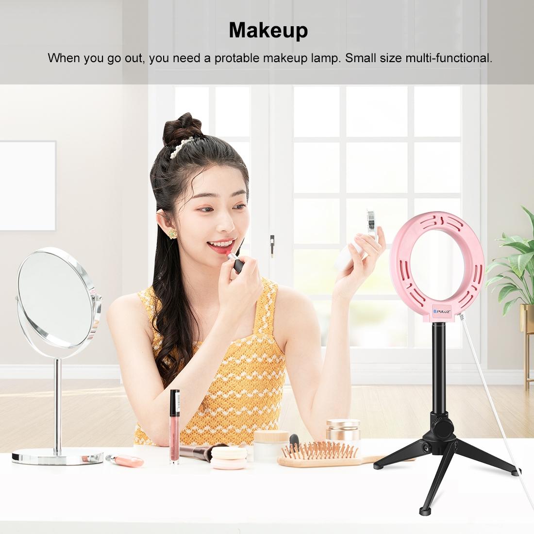 Usb Led Ring Light for Vlogging and Photography - 4.7 Inch White Light Pink 7
