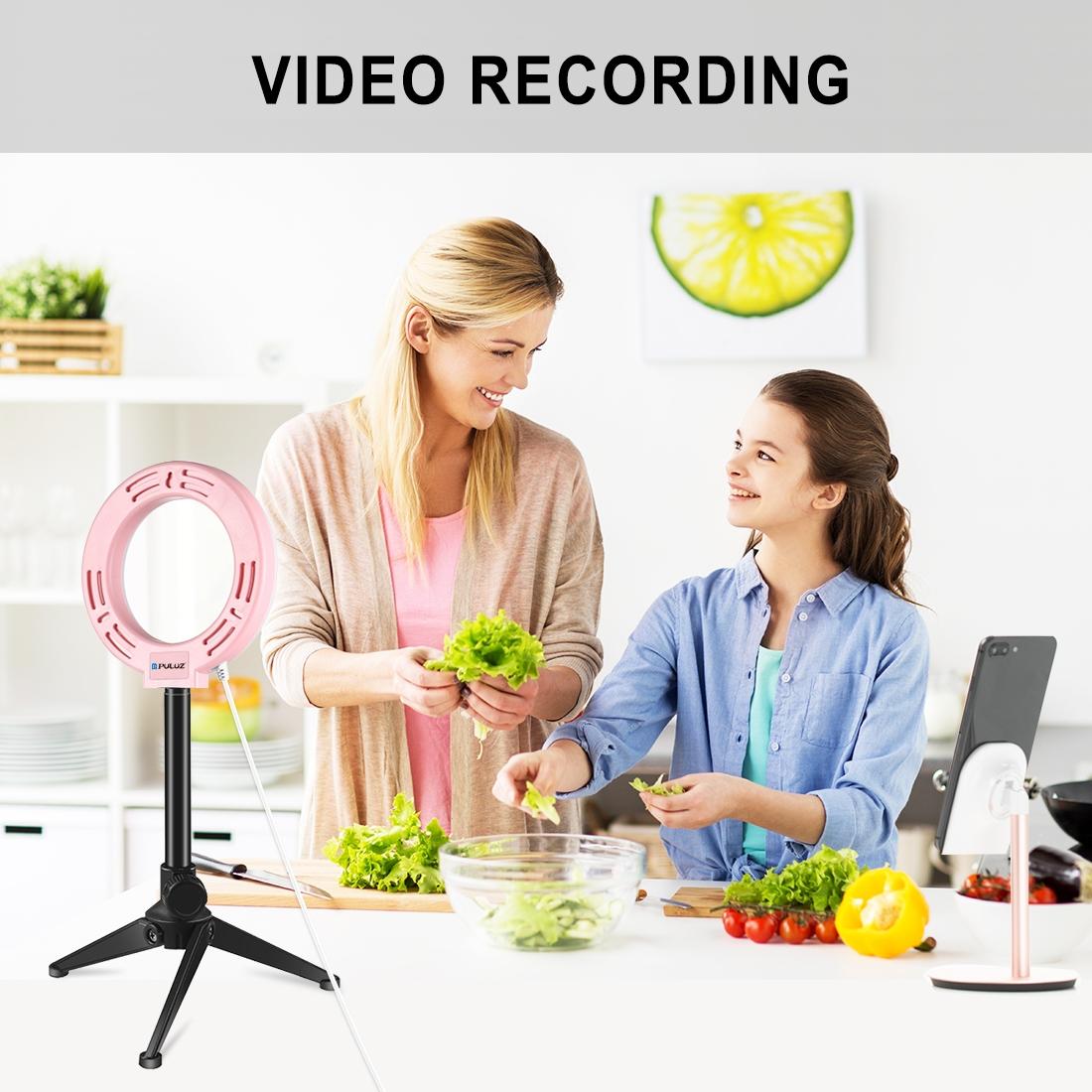 Usb Led Ring Light for Vlogging and Photography - 4.7 Inch White Light Pink 8