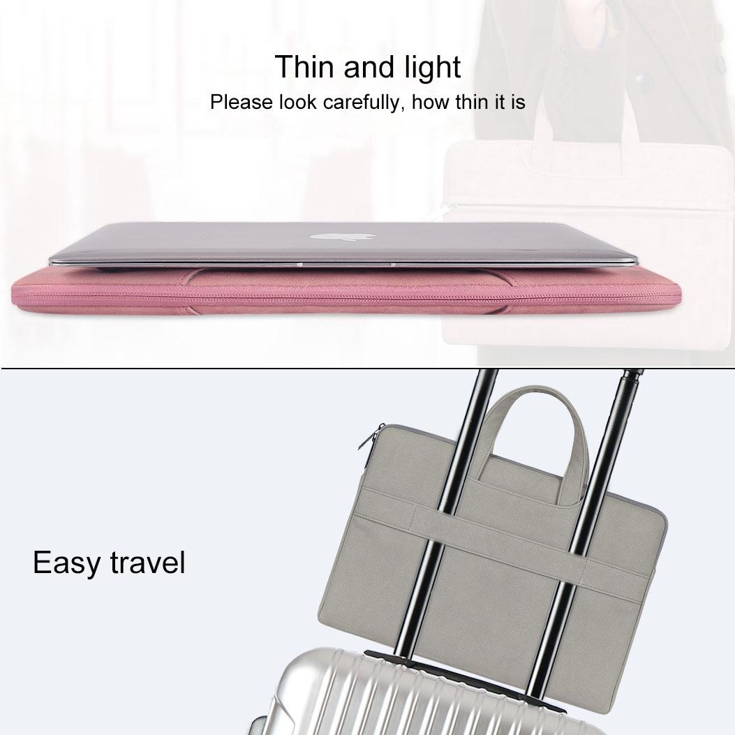 Waterproof Portable One-Shoulder Handbag For 13.3 Laptops With Hidden Zipper And Suitcase Belt - Pink 14