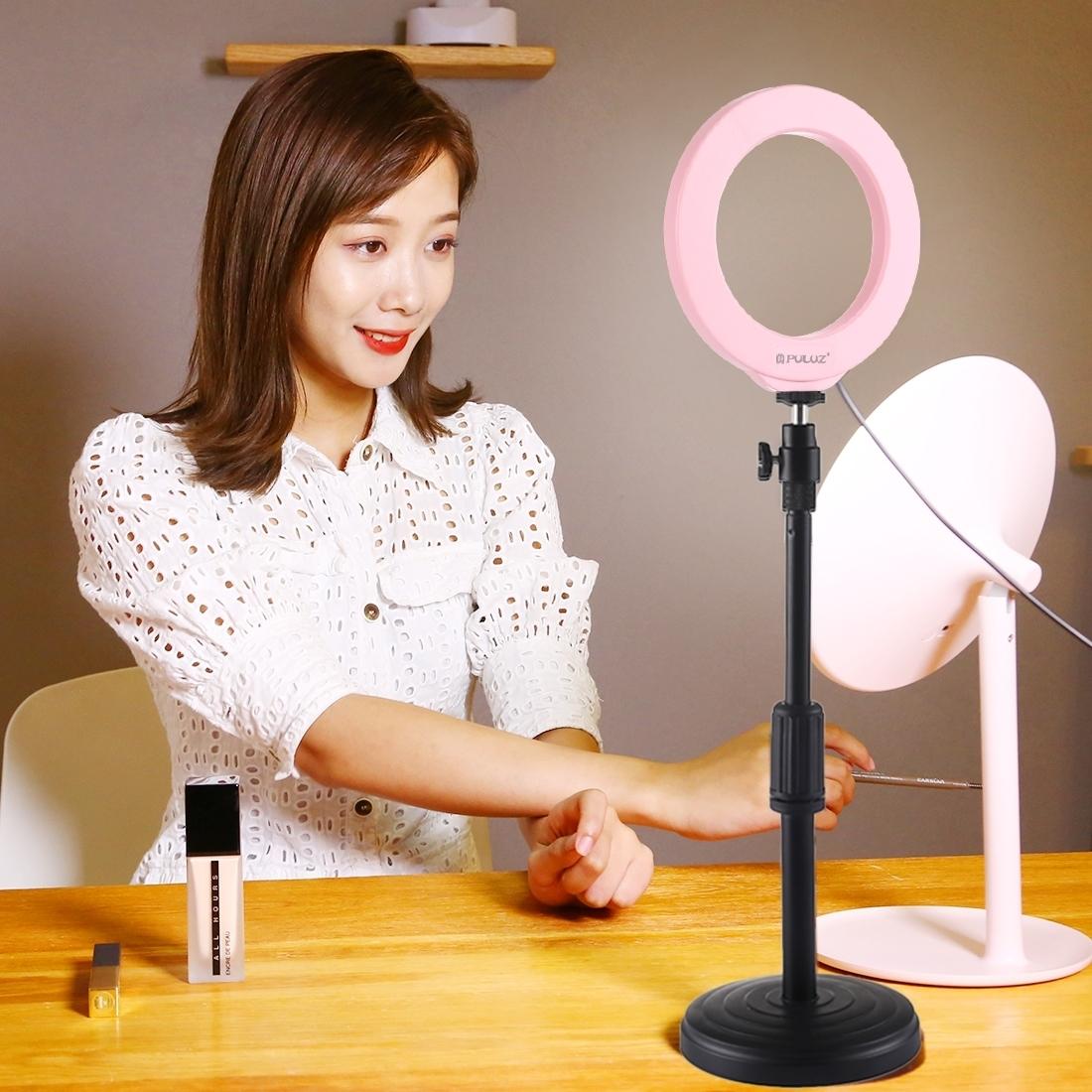 10 Mode Rgbw Led Ring Light with Tripod and Ball Head - 4.7 Inch Curved Surface - Pink 4