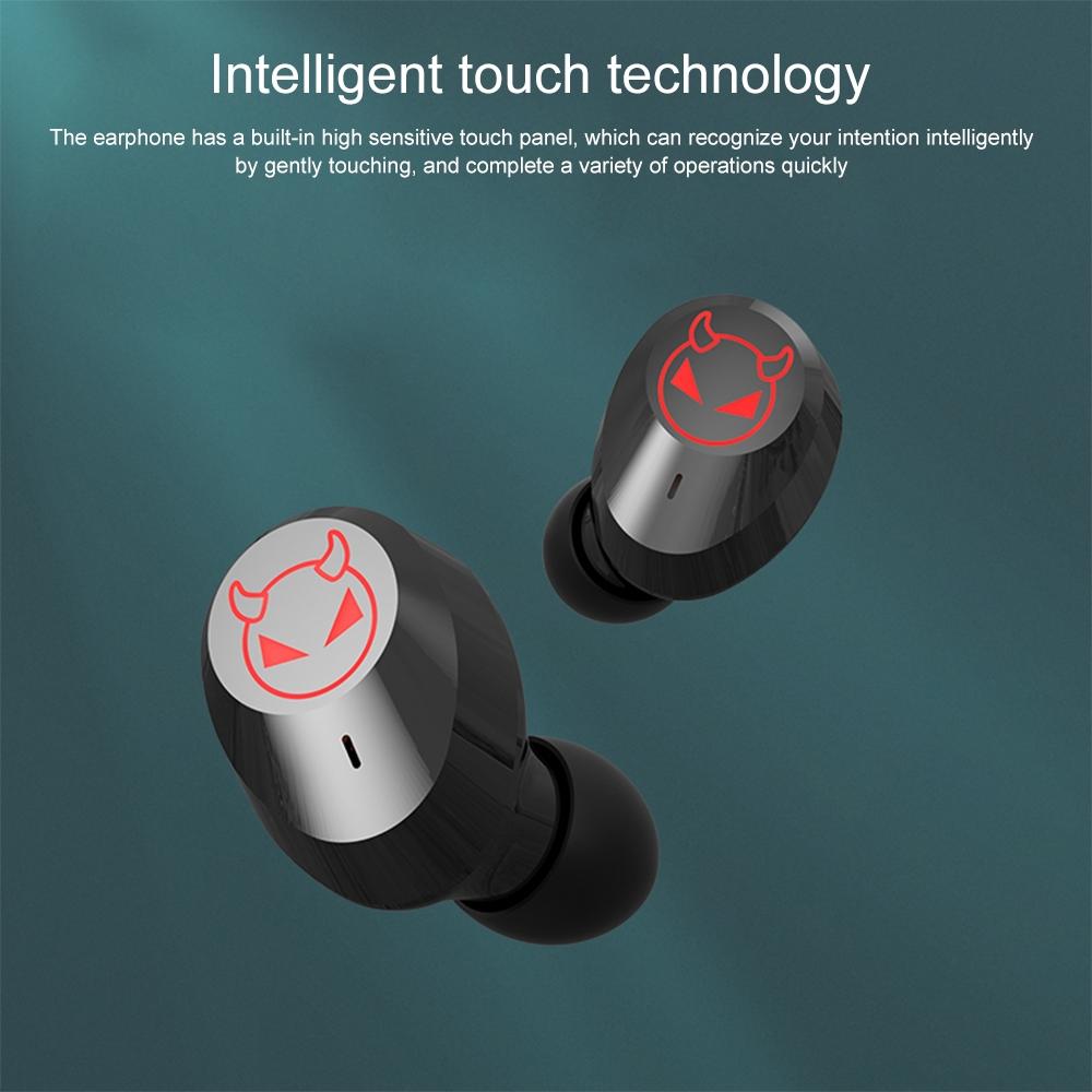 Intelligent Noise Reduction Bluetooth Earphones with Touch Control and Battery Display - Pink 5