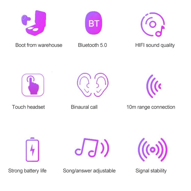 Wireless Touch Bluetooth Headset with Smart Magnetic Charging - Dt-13 - Pink 4