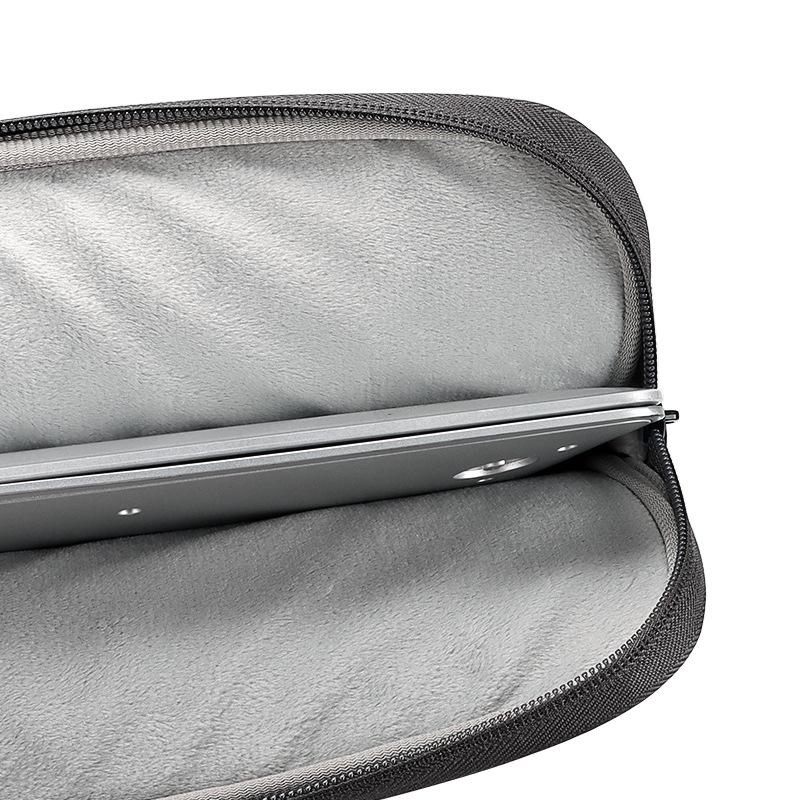 Lightweight Waterproof Lambskin Laptop Sleeve - Fits 14.1-15.4 Inches - Deep Gray With Bag 4