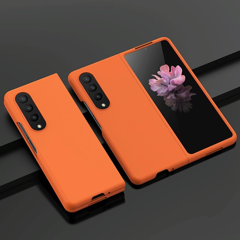 For Samsung Galaxy z Fold4 5G Smooth Skin Phone Case with Big Hole Fuel Injection - White