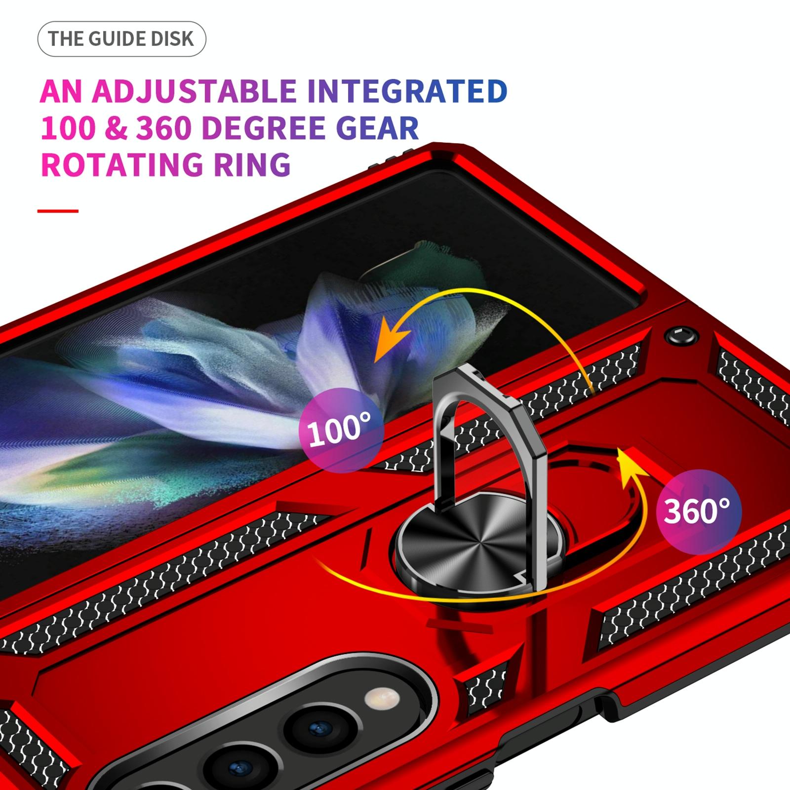 For Samsung Galaxy z Fold4 5G Tpu & Pc Shockproof Phone Case - Red 10