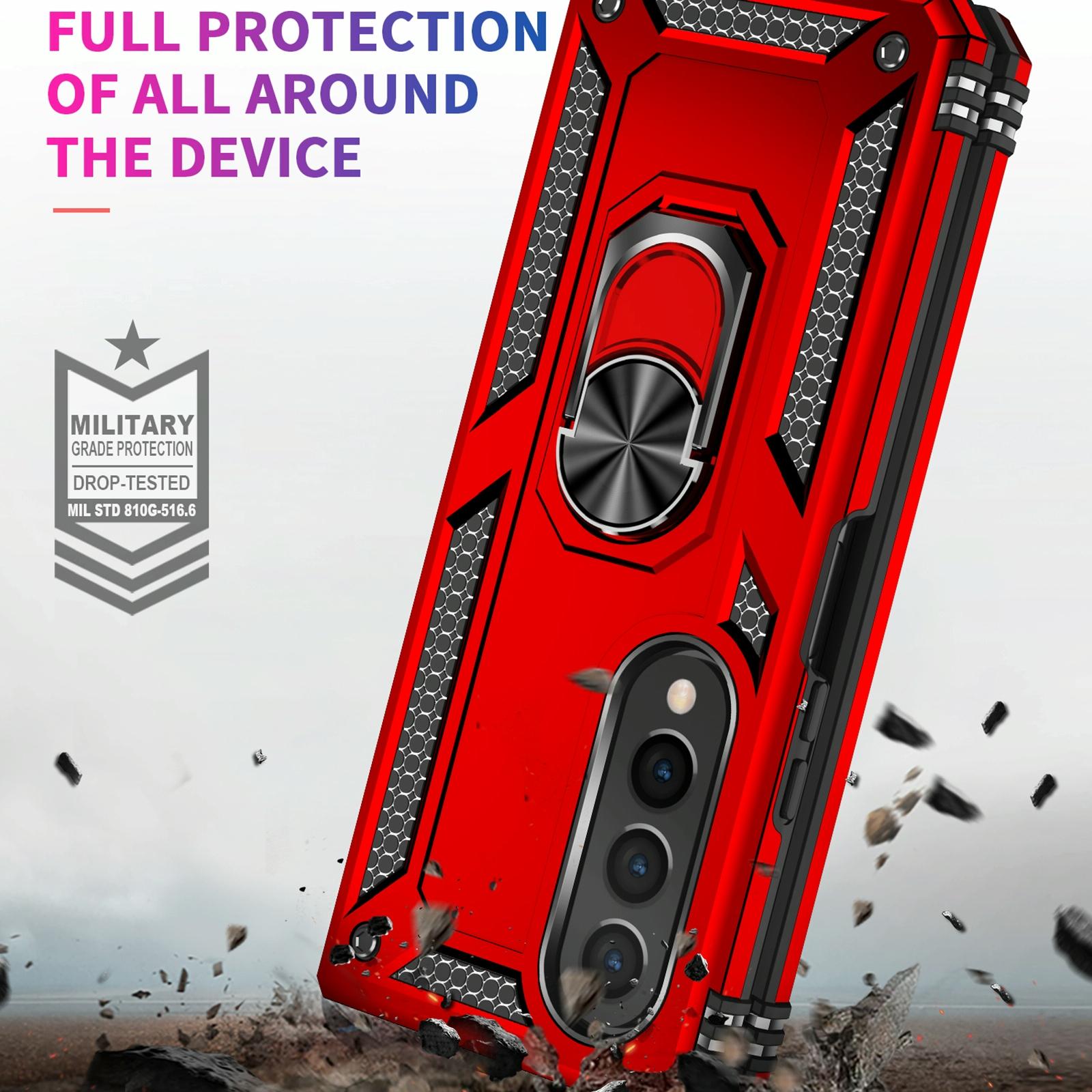 For Samsung Galaxy z Fold4 5G Tpu & Pc Shockproof Phone Case - Red 11