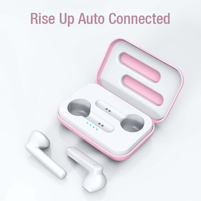 Wireless Touch Earphones with Magnetic Charging Box - Bluetooth 5.0 - Pink 6