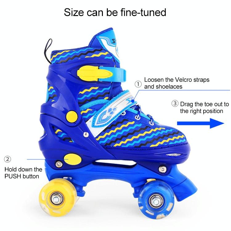 Kids Double-row Roller Skates - Full-flash White Size s - Pink 5