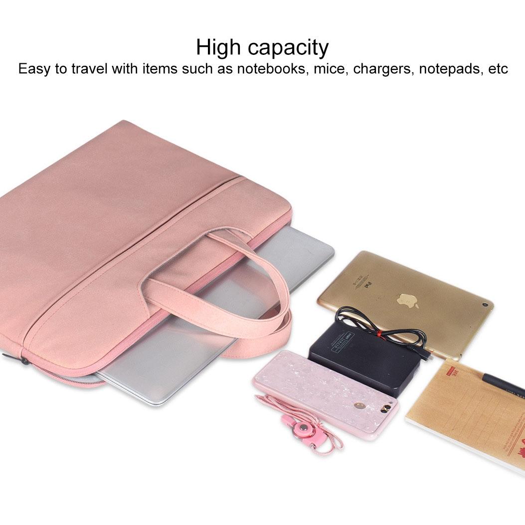 Waterproof Portable One-shoulder Handbag for 14.1 Laptops with Hidden Zipper and Suitcase Belt - Pink 12