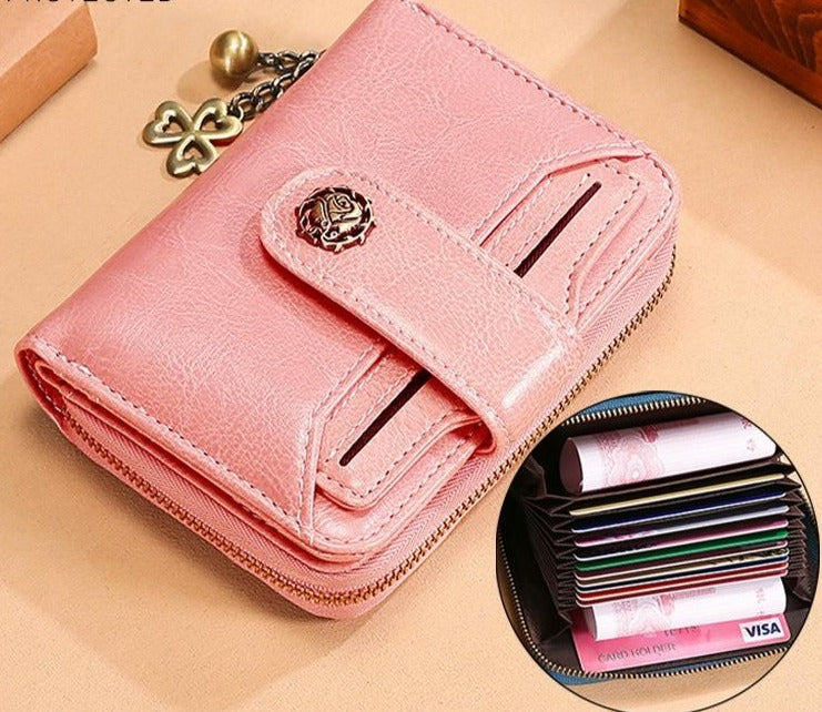 Rfid-blocking Women Wallet with Card Slots - Anti-magnetic - Pink 9