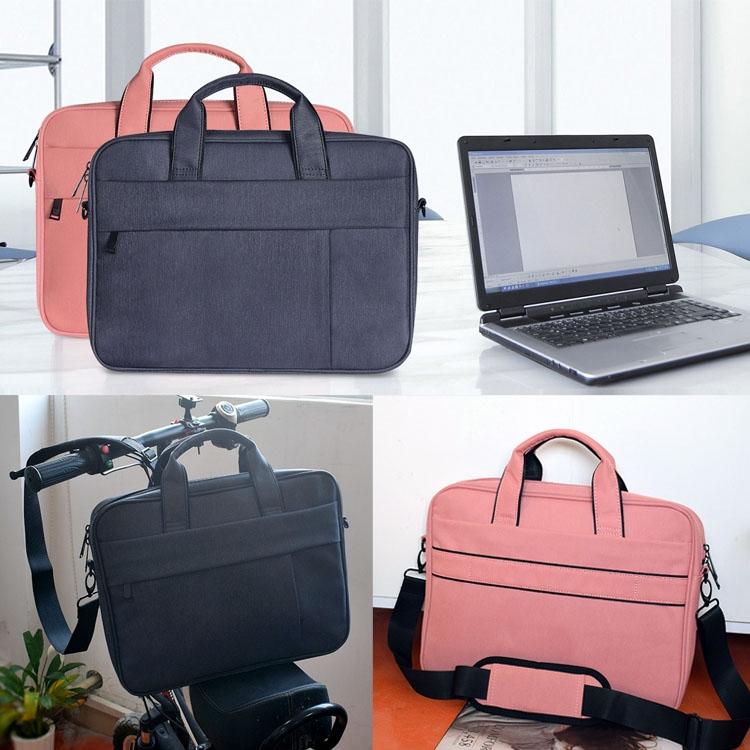 15.6 Inch Laptop One-Shoulder Handbag With Waterproof Anti-Theft Design And Suitcase Belt - Pink 9