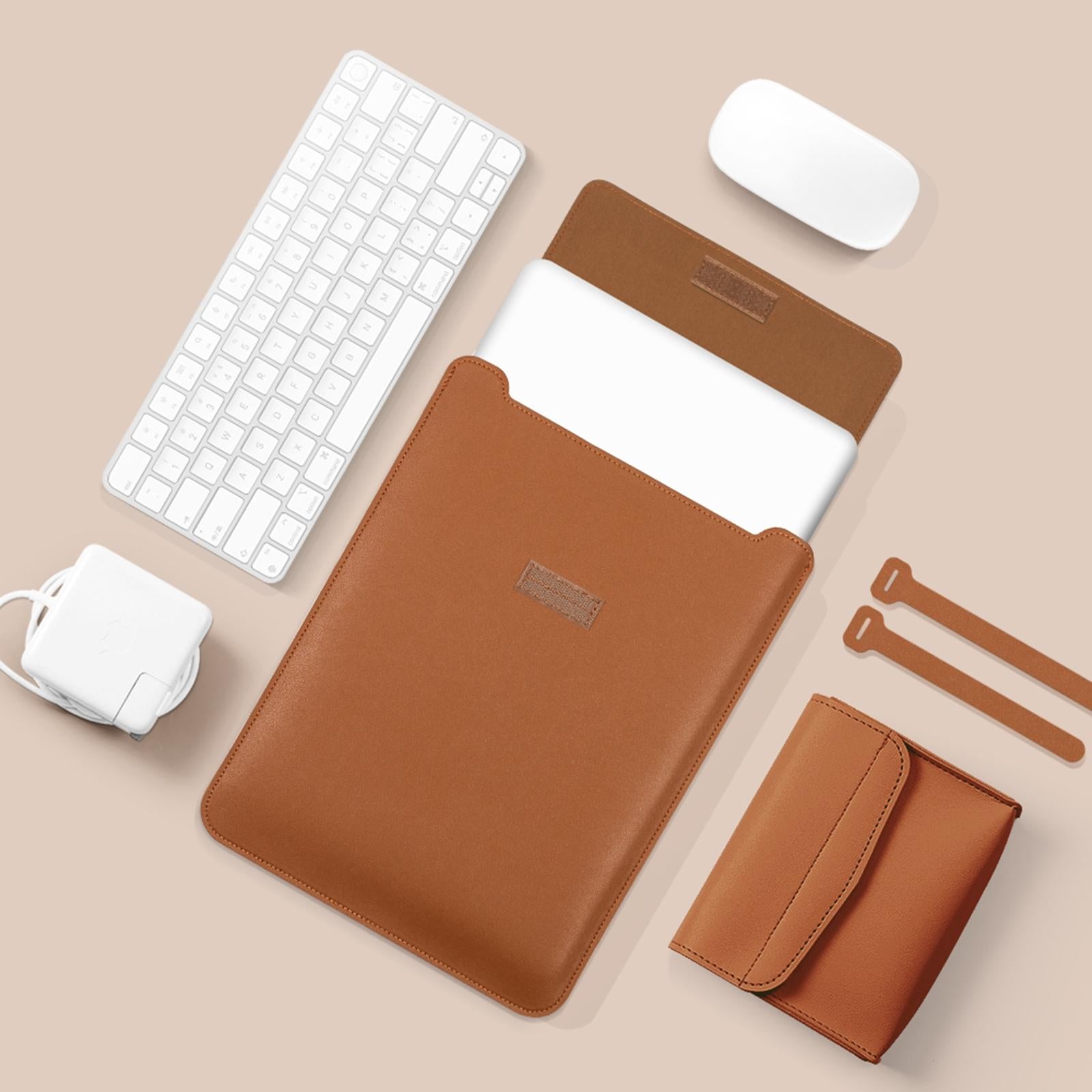 Lightweight Leather Computer Bag - 4-in-1 Portable - Fits 15.4 / 15.6 / 16.1 Inches - Brown 10