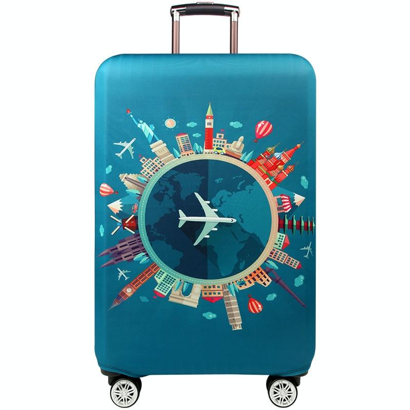 Thickened Luggage Cover - Elastic Wear-resistant Anti-dust Protection - Size l - Colourful Watercolour 13