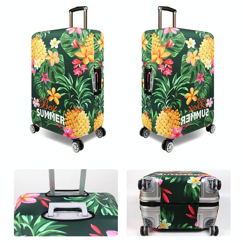 Stretchy Luggage Dust Cover - Durable & Protective - Size l - Sword Leaf Forest - L 5