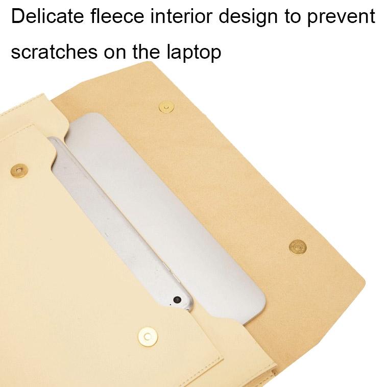 Waterproof Leather Laptop Liner Bag - 15 Inches 3-in-1 Design - Avocado Green 5