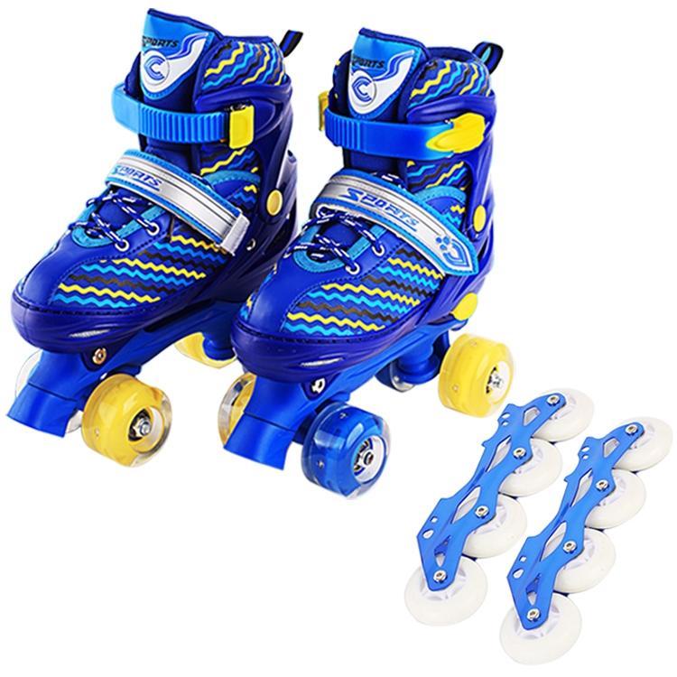 Double-row Roller Skating Shoes for Kids - Full-flash White Size m - Pink