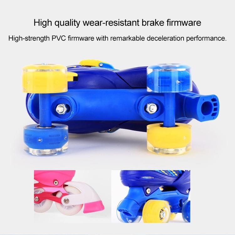 Double-row Roller Skating Shoes for Kids - Full-flash White Size m - Pink 7
