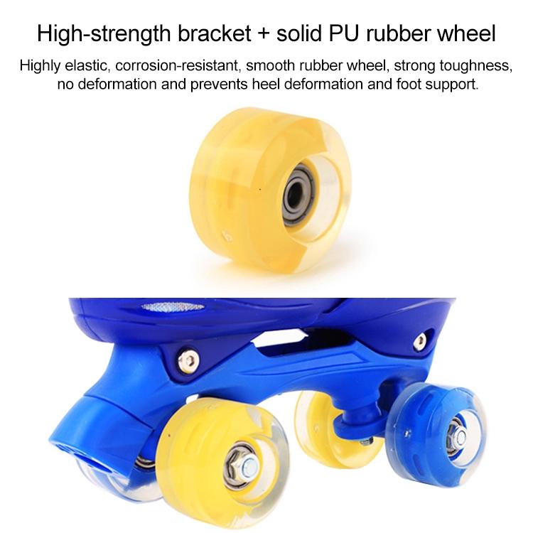 Double-row Roller Skating Shoes for Kids - Full-flash White Size m - Pink 8
