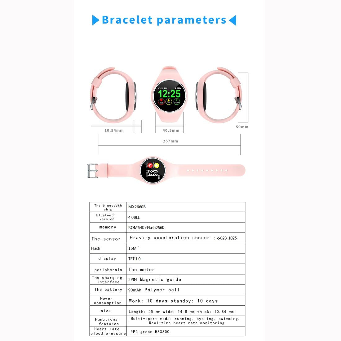 Waterproof Bluetooth Smartwatch With Call / Heart / Bp / Sleep Monitoring - Ip67 - Pink 12