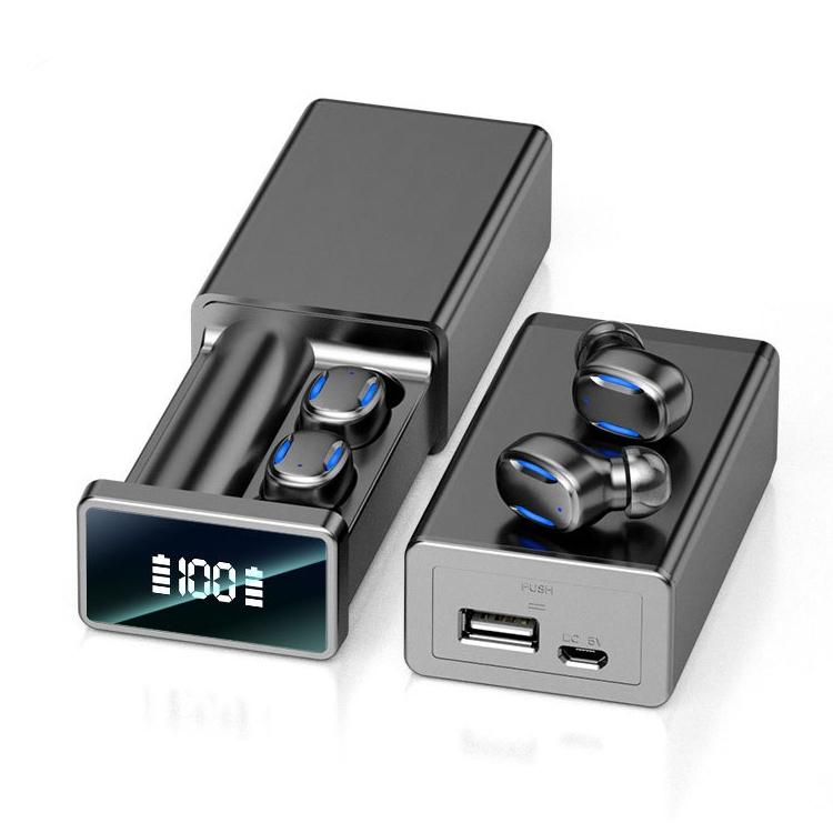 Wireless Bluetooth Earphones with Magnetic Charging Box - Pink 9