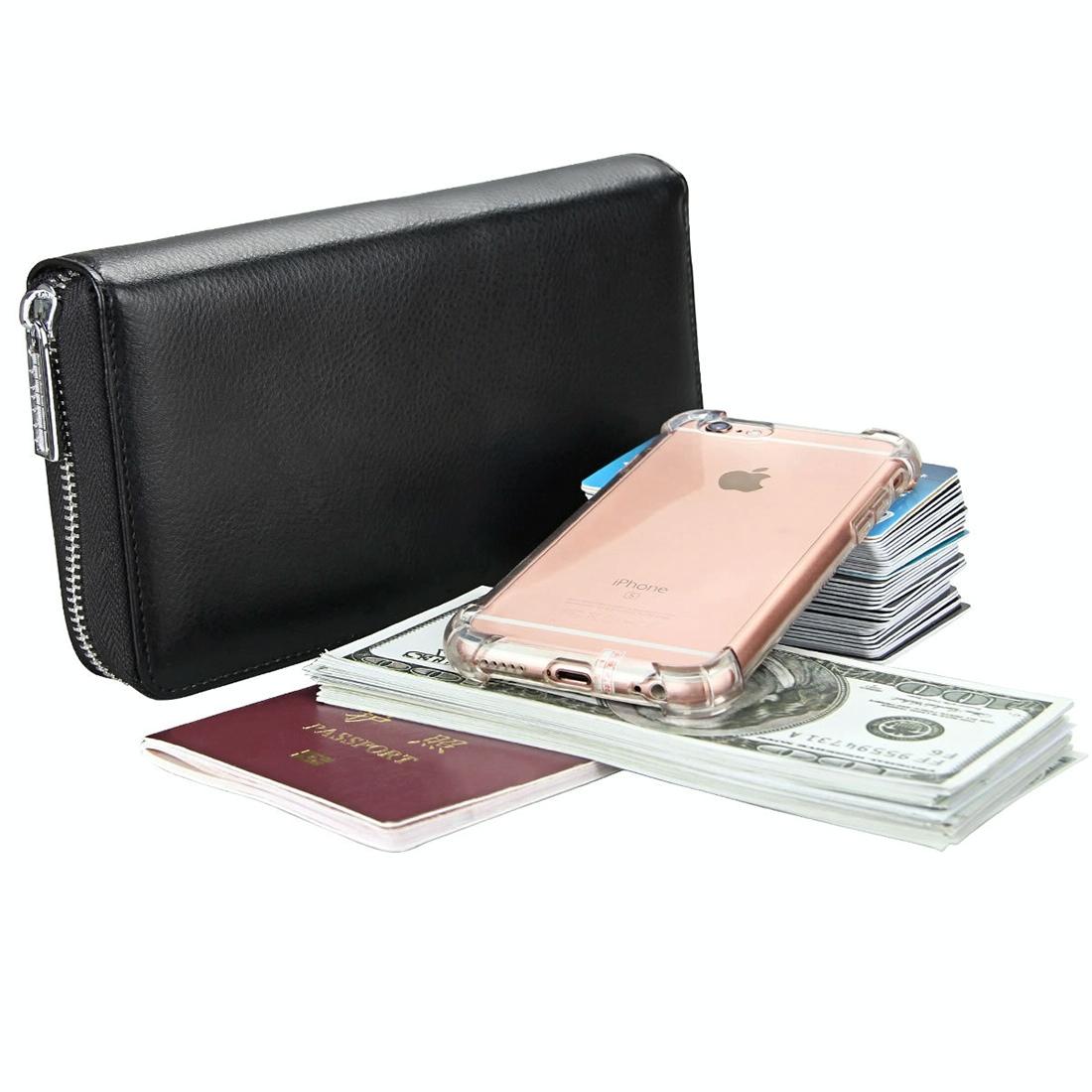 Leather Rfid Passport & Card Holder - Compact - Pink 7
