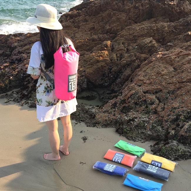 Waterproof Dual Shoulder Strap Dry Bag 50L Capacity - Pink 10