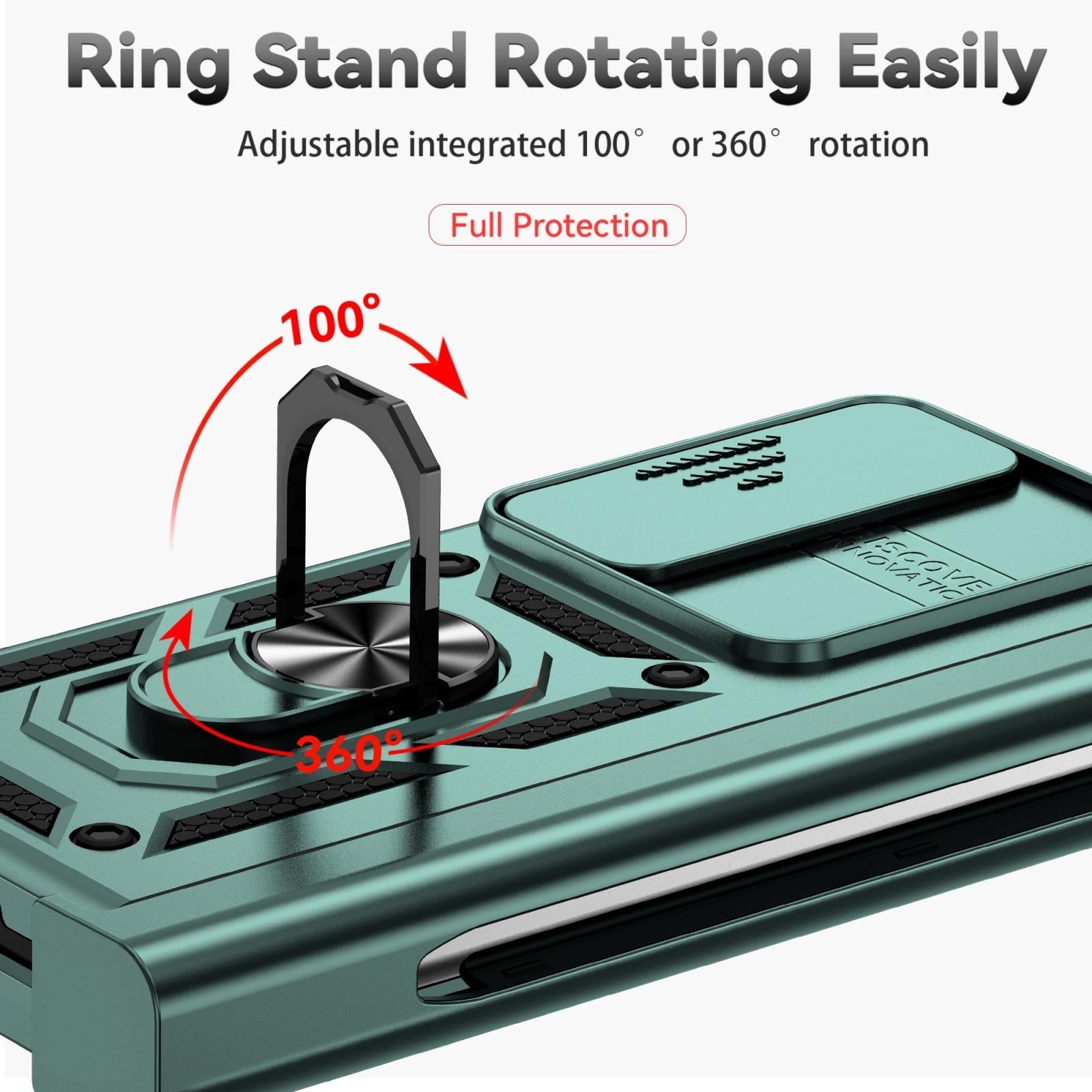 For Samsung Galaxy Z Fold4 5G Secure Sliding Case - Dark Green 4