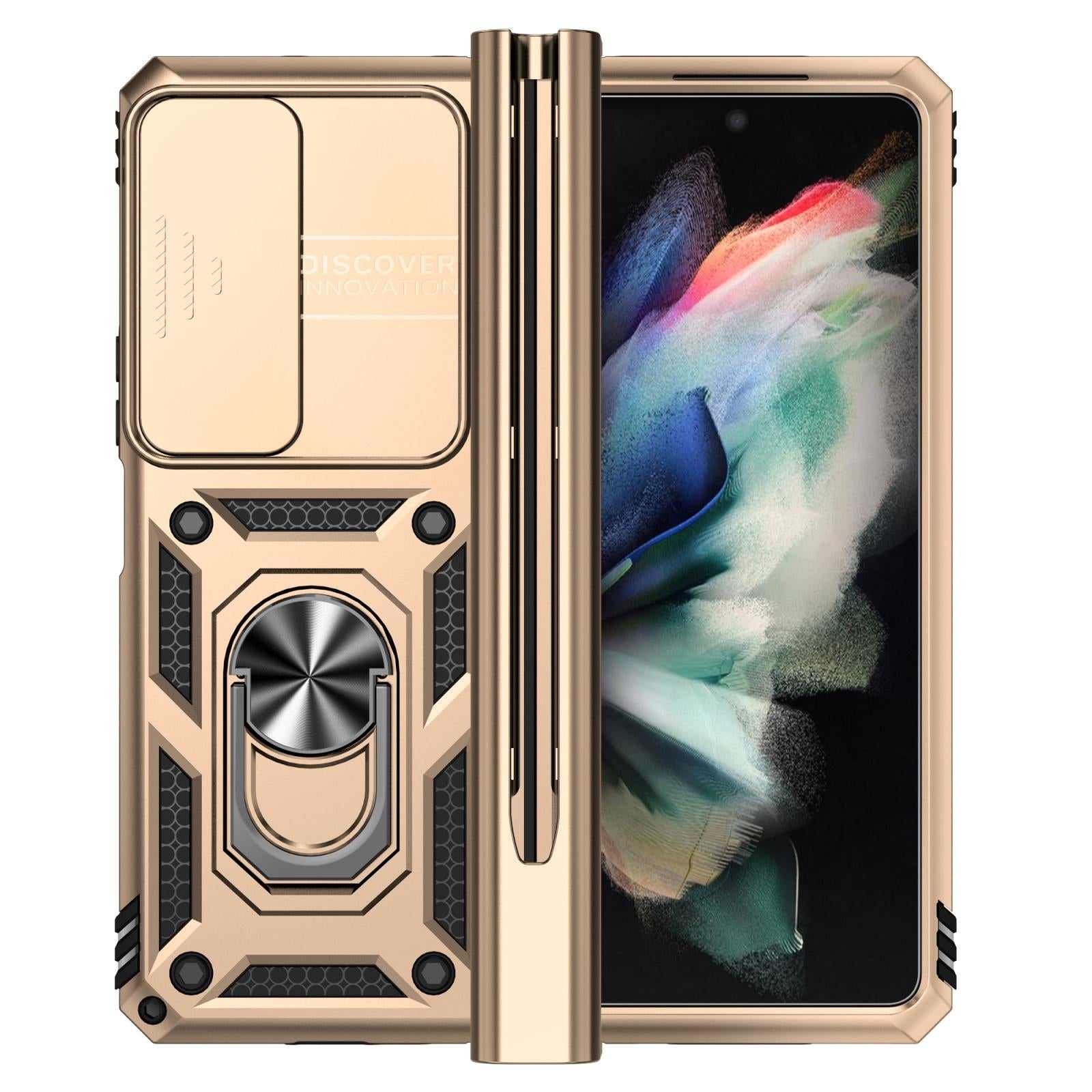 For Samsung Galaxy Z Fold4 5G Secure Sliding Case - Dark Green 9