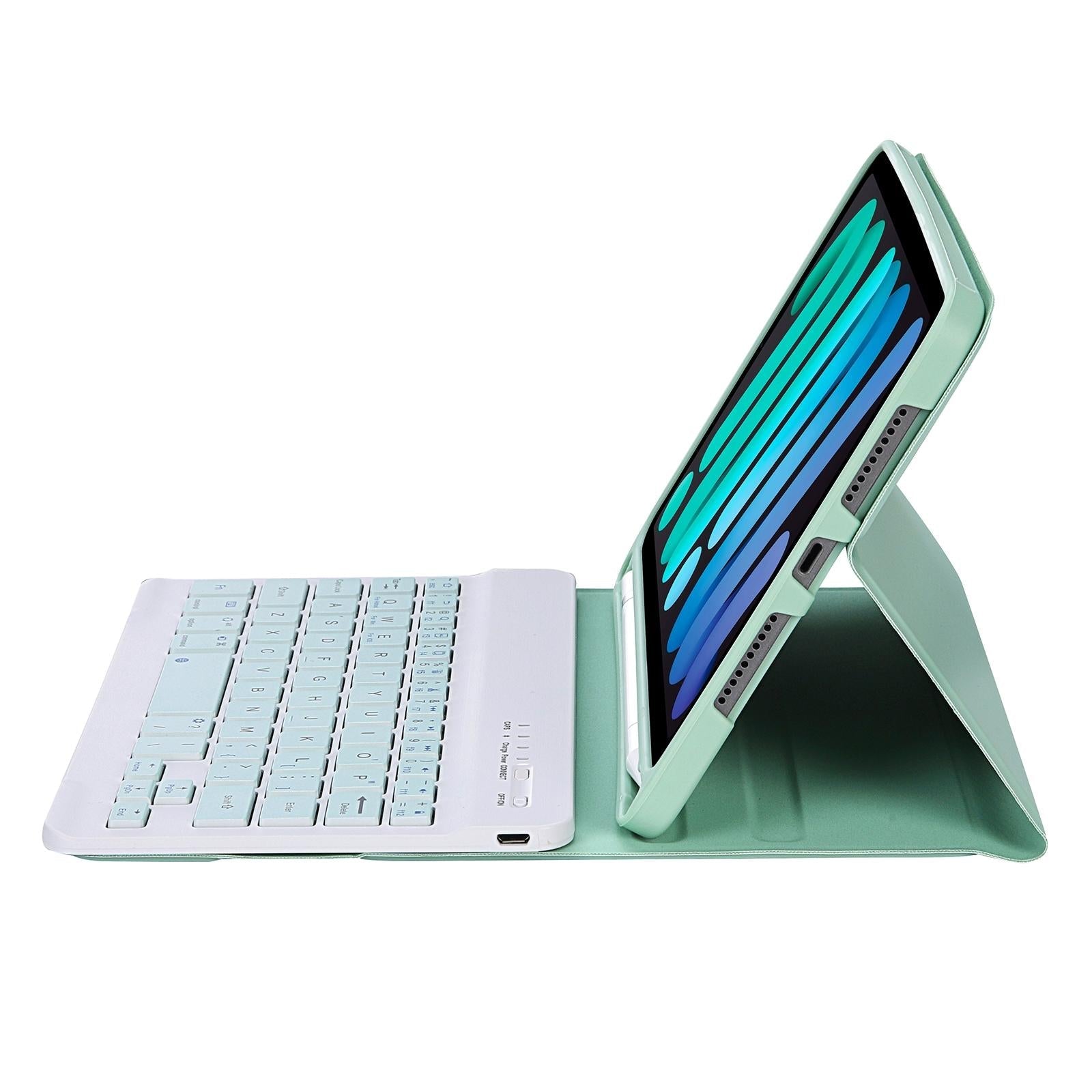 Ultra-Thin Bluetooth Keyboard Tablet Case For Ipad Mini 6 With Stand And Pen Slot - Candy Colour - Pink 12