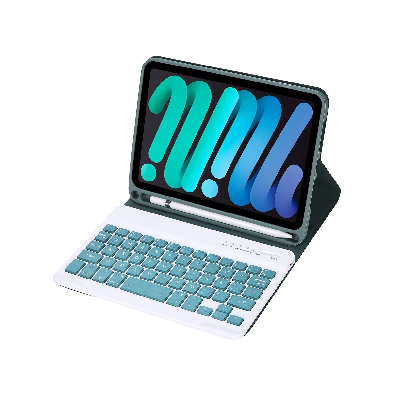Ultra-Thin Bluetooth Keyboard Tablet Case For Ipad Mini 6 With Stand And Pen Slot - Candy Colour - Pink 15