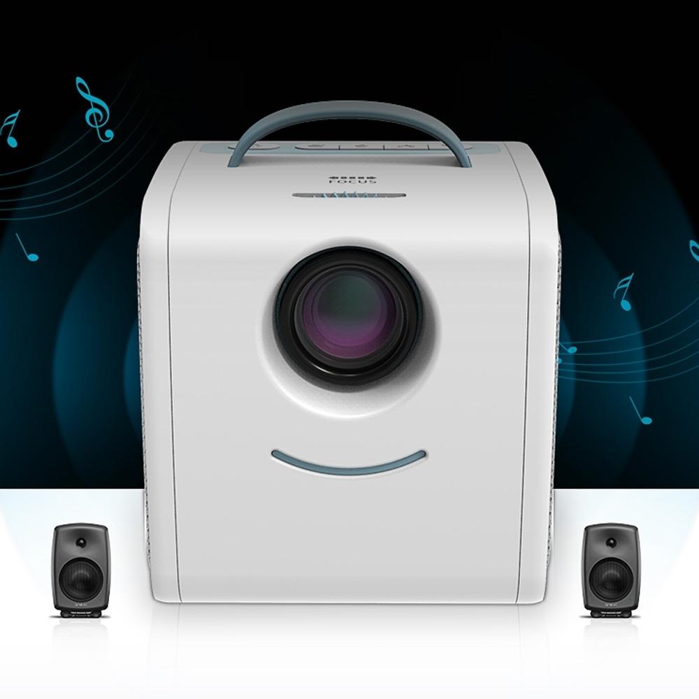 10W Children Video Projector - 30 Lumens Hd 1080P Lcd Technology Supports Av / Usb / Mini Sd / Hdmi / Audio - White - Pink 7