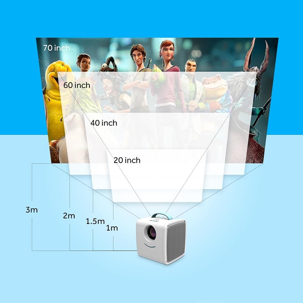 10W Children Video Projector - 30 Lumens Hd 1080P Lcd Technology Supports Av / Usb / Mini Sd / Hdmi / Audio - White - Pink 9