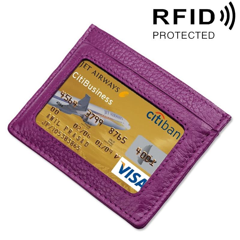 Leather Rfid Card Holder - Blocking - Pink 3